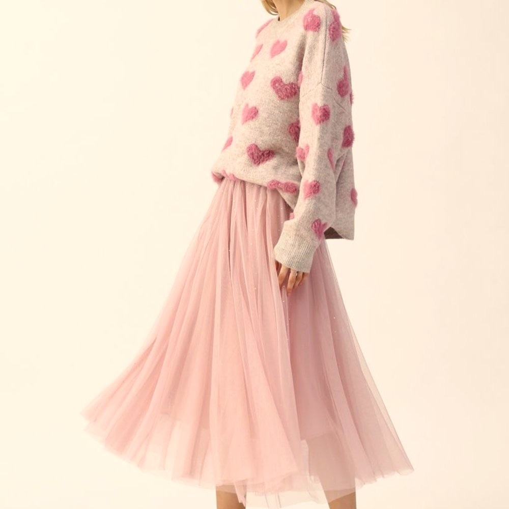 Fuzzy Hearts Sweater